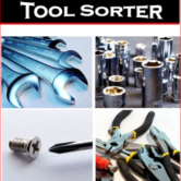 Tool Sorter Logo with a variety of hand tools