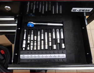 Small Socket organizer in tool chest drawer